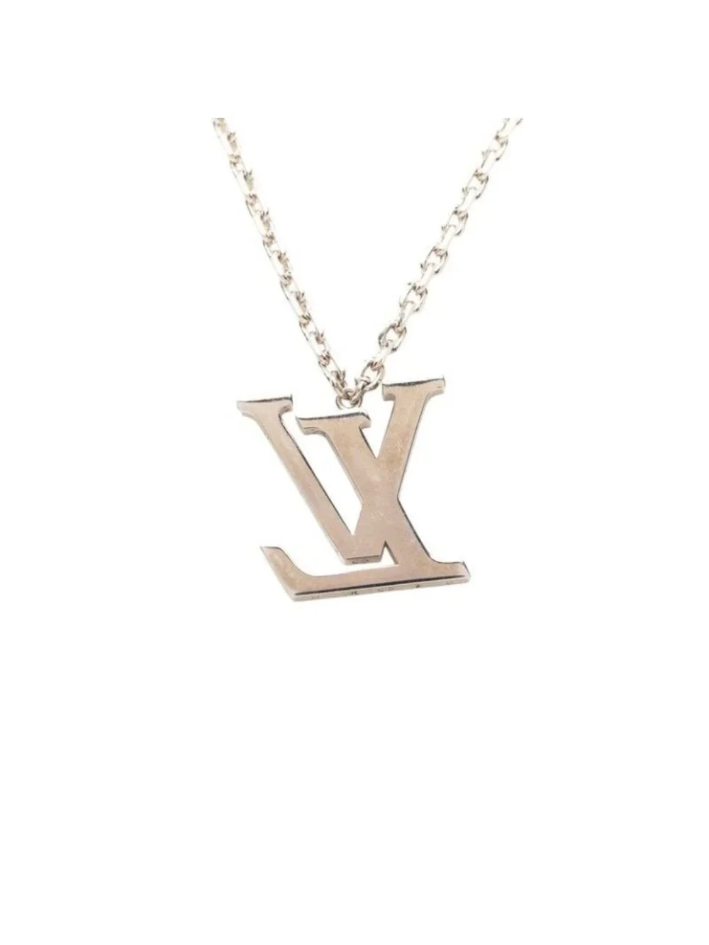 Louis Vuitton Pendant LV Color Chain Necklace Silver Yellow White Metal